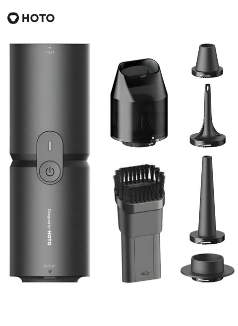 Handheld Cordless Vacuum Cleaner | 4-in-1 Air Duster & Blower – 15000Pa Powerful Suction | USB-C Rechargeable | High-Speed 500L/min Airflow  Compact & Lightweight, for Desk, Computer, Keyboard Cleaning, Inflating & Vacuum Sealing – Black