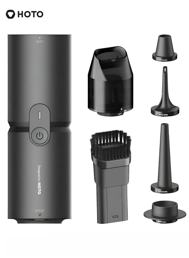 HOTO Handheld Cordless Vacuum Cleaner | 4-in-1 Air Duster & Blower – 15000Pa Powerful Suction | USB-C Rechargeable | High-Speed 500L/min Airflow  Compact & Lightweight, for Desk, Computer, Keyboard Cleaning, Inflating & Vacuum Sealing – Black  - Image 1