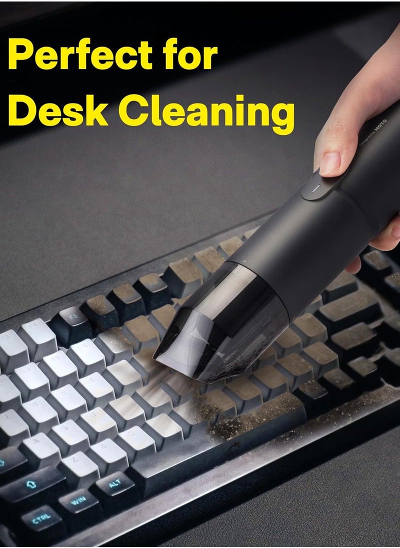 HOTO Handheld Cordless Vacuum Cleaner | 4-in-1 Air Duster & Blower – 15000Pa Powerful Suction | USB-C Rechargeable | High-Speed 500L/min Airflow  Compact & Lightweight, for Desk, Computer, Keyboard Cleaning, Inflating & Vacuum Sealing – Black  - Image 5