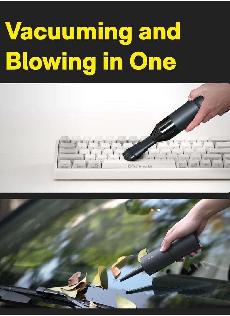 HOTO Handheld Cordless Vacuum Cleaner | 4-in-1 Air Duster & Blower – 15000Pa Powerful Suction | USB-C Rechargeable | High-Speed 500L/min Airflow  Compact & Lightweight, for Desk, Computer, Keyboard Cleaning, Inflating & Vacuum Sealing – Black  - Image 5