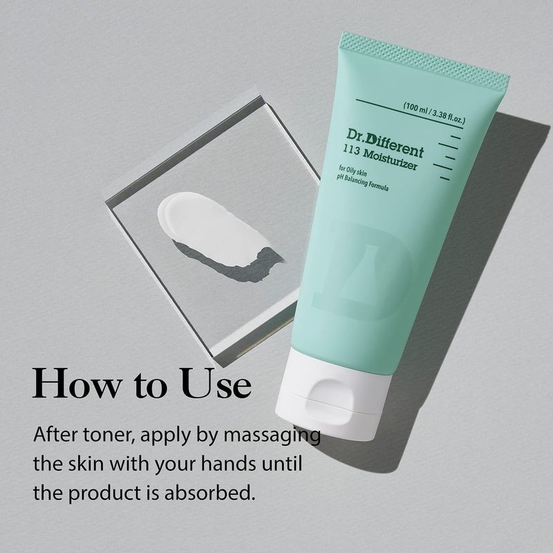 Dr.Different 113 Moisturizer - Sebum Control Face Moisturizer for Oily Skin, Pore Reducing and Trouble Care, Hypoallergenic Moisturizing and Soothing Facial Cream, 3.38 oz. - Image 4