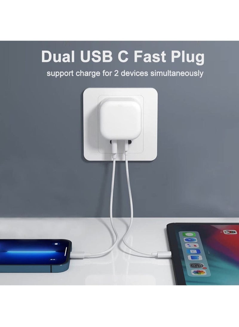 JAJEEK 2-Pack iPhone 16 Charger – Fast USB-C to Lightning Charging Cable & Plug, Dual C Fast Charge for iPhone 16/15/14/13/12/11 Pro/Pro Max/XS Max/XR/SE/8 Plus, iPad Pro Air Mini, 1M Long - Image 5