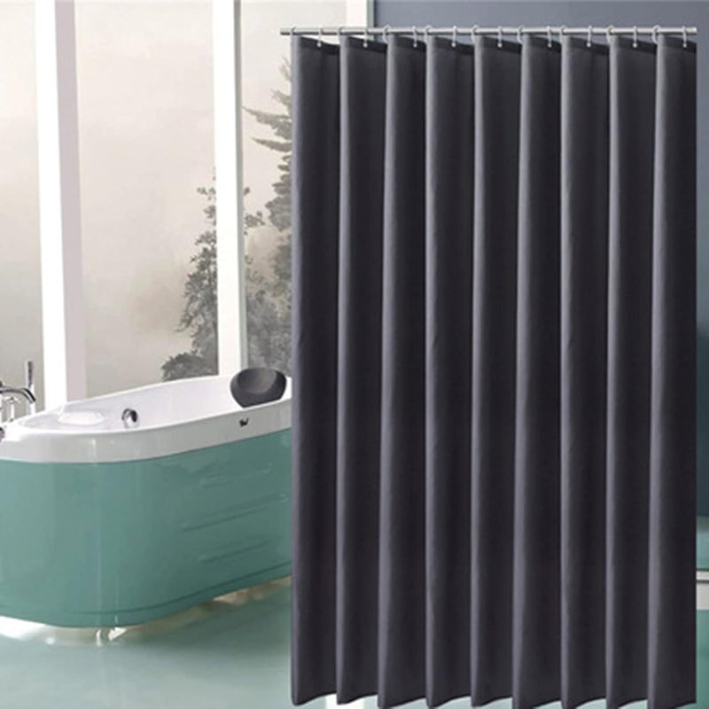 DEARART Bath Dark Grey Shower Curtain Liner for Bathroom, 180cm(L)*150cm(W) Fabric Shower Curtain Set with Grommet and Hooks, Mildrew Resistant 100% Waterproof Easy Care Machine Washable - Image 1