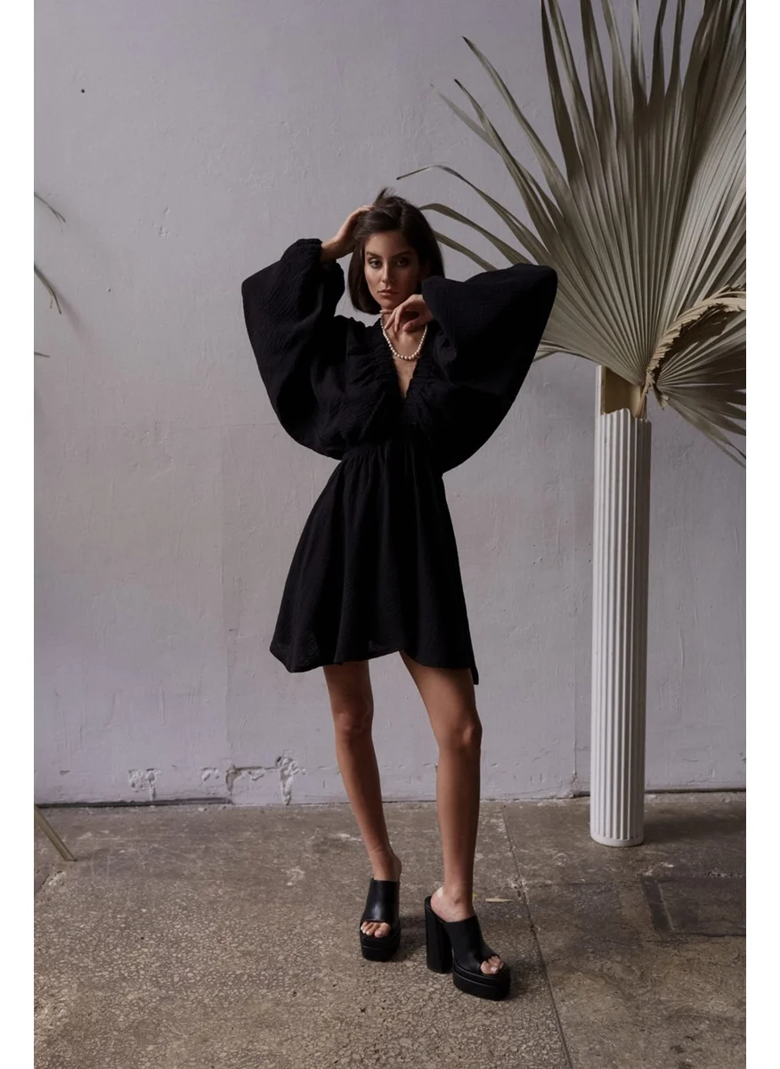 Bohemai Grace Black Muslin Dress