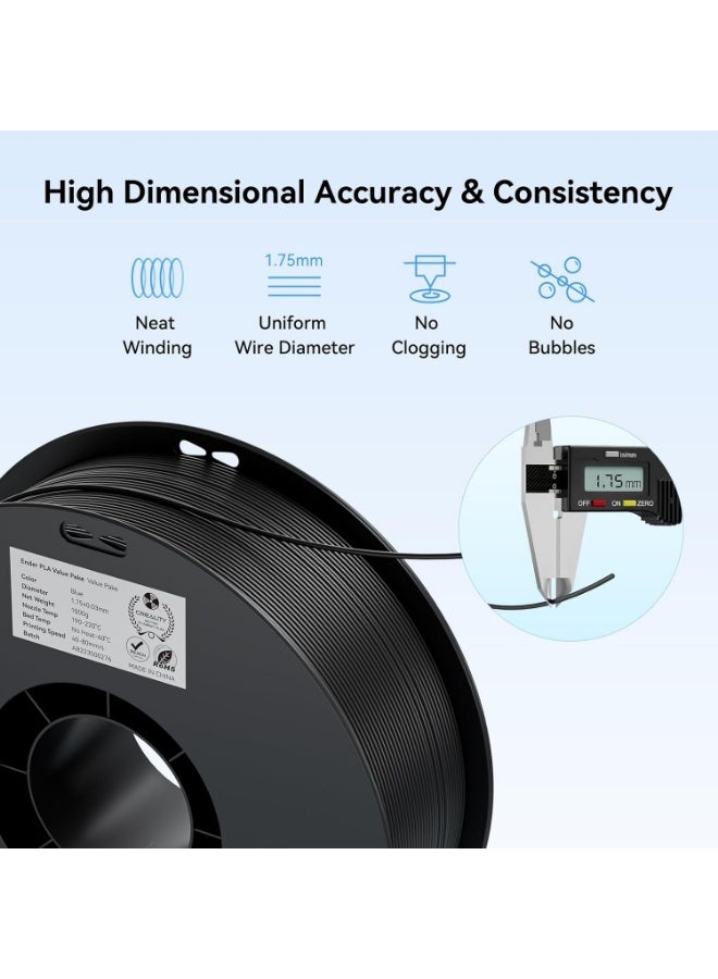 robotgcc PLA ECO Black 3D Printer Filament 1.75mm | Easy Printing PLA Material, Stable Flow, High Success Rate, Low Warping, FDM Printing Filament for Beginners and Daily Use - Image 5