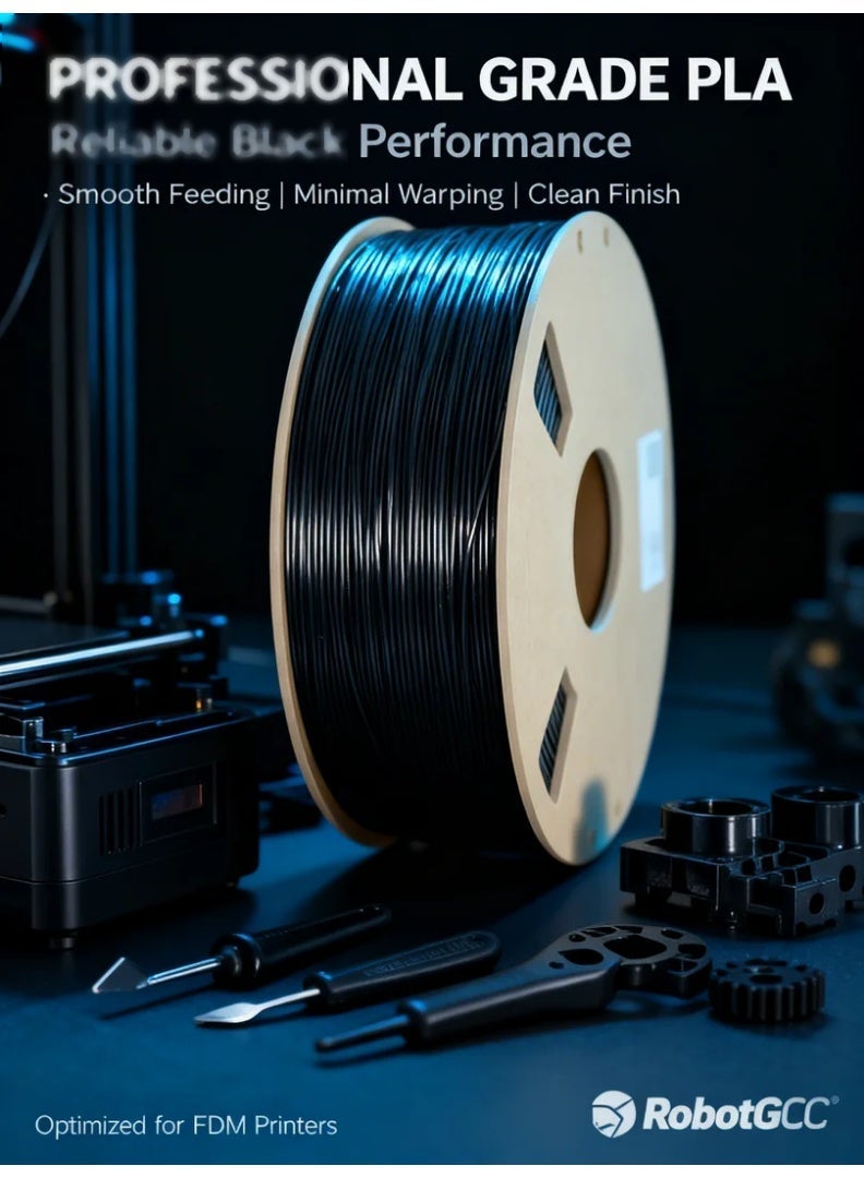 وبوت جي سي سي خيط طباعة ثلاثية الأبعاد PLA ECO أسود 1.75 مم | مادة PLA سهلة الطباعة، تدفق مستقر، معدل نجاح مرتفع، تشوه منخفض، خيط FDM للمبتدئين والاستخدام اليومي - Image 4