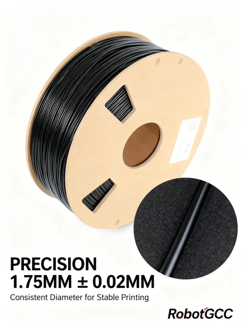 وبوت جي سي سي خيط طباعة ثلاثية الأبعاد PLA ECO أسود 1.75 مم | مادة PLA سهلة الطباعة، تدفق مستقر، معدل نجاح مرتفع، تشوه منخفض، خيط FDM للمبتدئين والاستخدام اليومي - Image 2
