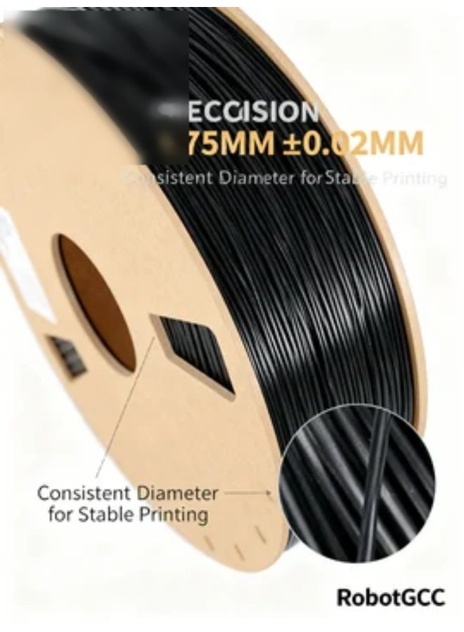وبوت جي سي سي خيط طباعة ثلاثية الأبعاد PLA ECO أسود 1.75 مم | مادة PLA سهلة الطباعة، تدفق مستقر، معدل نجاح مرتفع، تشوه منخفض، خيط FDM للمبتدئين والاستخدام اليومي - Image 5