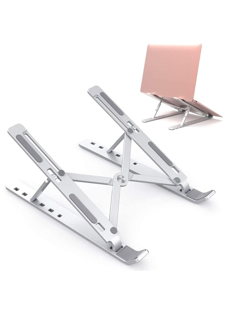 Three Secondz Three Secondz Laptop Stand Adjustable Portable and Foldable Suitable for Office Work Students Online Classes and Study Aluminum Stand for LaptopTablet Android Phone  - Image 1