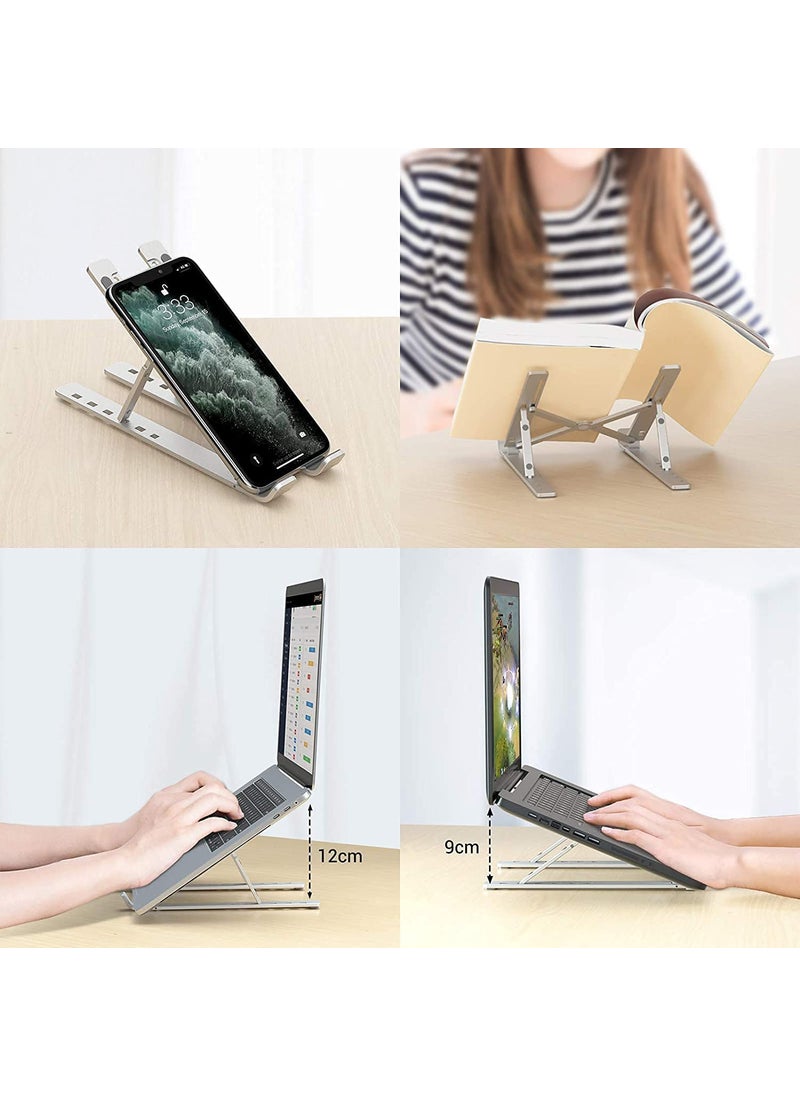 Three Secondz Three Secondz Laptop Stand Adjustable Portable and Foldable Suitable for Office Work Students Online Classes and Study Aluminum Stand for LaptopTablet Android Phone  - Image 4
