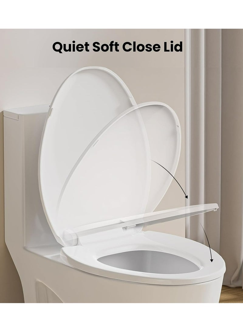 Jomoo Toilet Seat Cover, Slow Close Toilet Seat Cover, Quick-Release Hinges with Grip-Tight Bumpers, Removable that will Never Loosen V Shaped Toilet Seat Lid - Image 3
