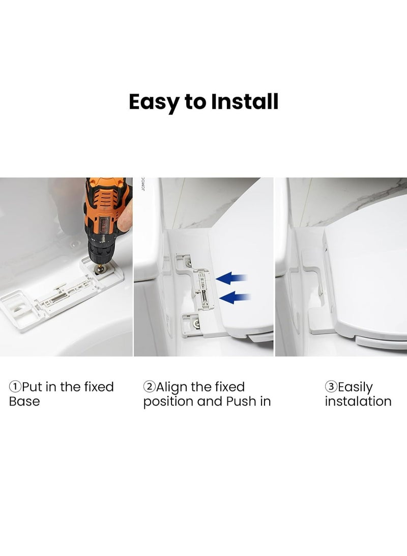 Jomoo Toilet Seat Cover, Slow Close Toilet Seat Cover, Quick-Release Hinges with Grip-Tight Bumpers, Removable that will Never Loosen V Shaped Toilet Seat Lid - Image 5