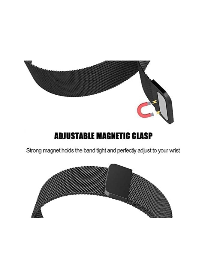 Strap Compatible with Huawei Watch Fit 2 Strap Milanese Steel Watch Band Magnetic Bracelet Strap/(Black) - Image 3