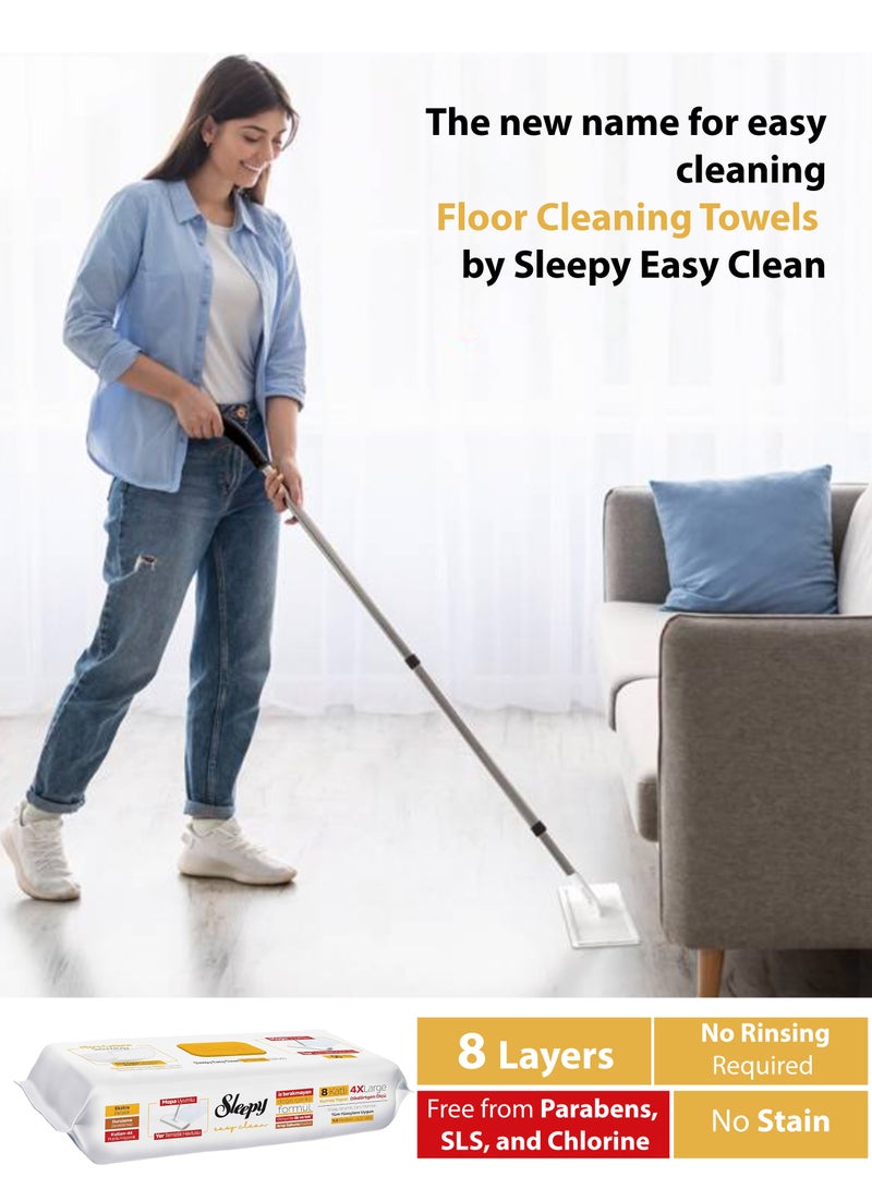 Sleepy Easy Clean Mop Compatible Multi-Surface Cleaning Wipes, Eucalyptus Fragrance & Herbal Soap Additive Extra Large 50 Wipes, (For Marble, Wood, and All Floor Types) - Image 2