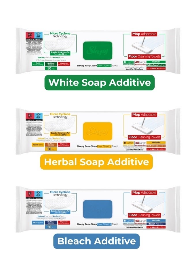 Sleepy Easy Clean Mop Compatible Multi-Surface Cleaning Wipes, Eucalyptus Fragrance & Herbal Soap Additive Extra Large 50 Wipes, (For Marble, Wood, and All Floor Types) - Image 5