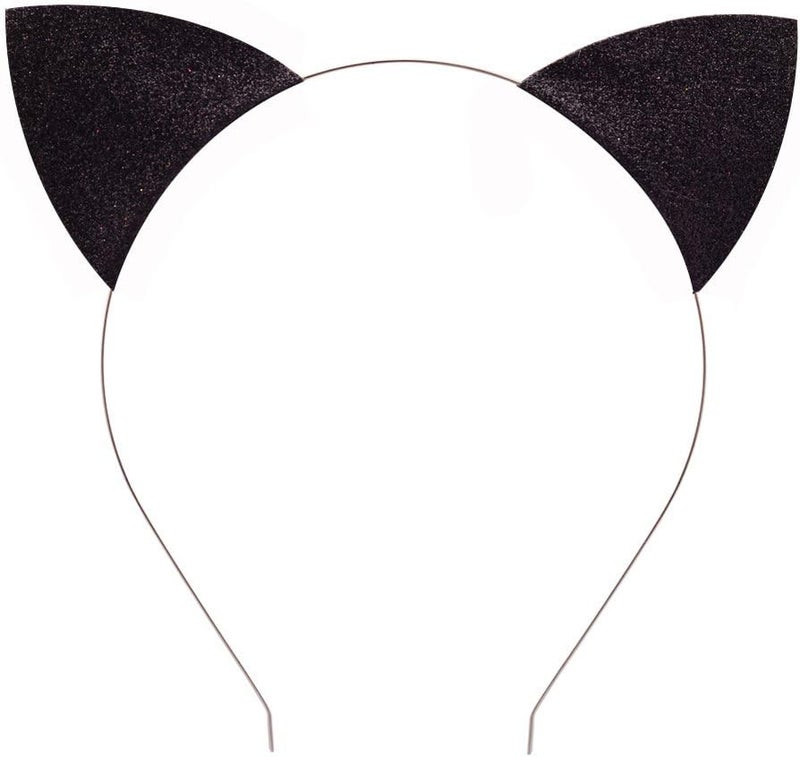 Merroyal Glitter Cat Ears Headband Halloween Fancy Dress Cat Woman Hairband Cosplay - Image 1