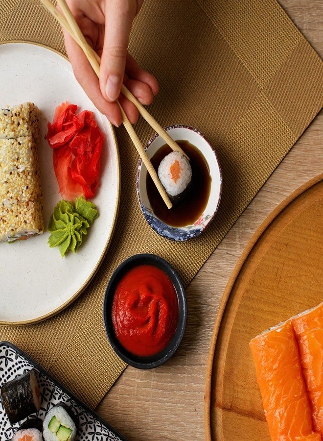 Zelphvt 12 Pcs Ceramic Soy Sauce Dishes 2 Oz Round Japanese Sauce Dishes with 6 Ceramic Spoon, Small Seasoning Soy Dipping Bowl Plate for Dips, Dipping Sauces, Condiments and Snacks - Image 5