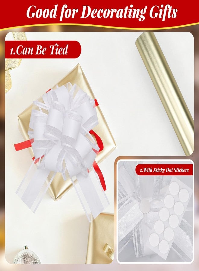 EUSOAR White Bows for Gift Wrapping, 20pcs 6" Organza Present Decoration Large Pull Bows, Baskets Flower Gift Box Package Wrap Bows for Wedding Christmas Birthday Party Valentine's Day Gift Wrapping - Image 3
