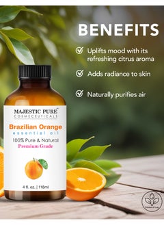 Majestic Pure Brazilian Orange Essential Oil - 118 ml | 100% Pure and Natural | Premium Grade Essential Oils for Aromatherapy, Diffusers, Skin, Massage and Humidifiers |  - Image 4