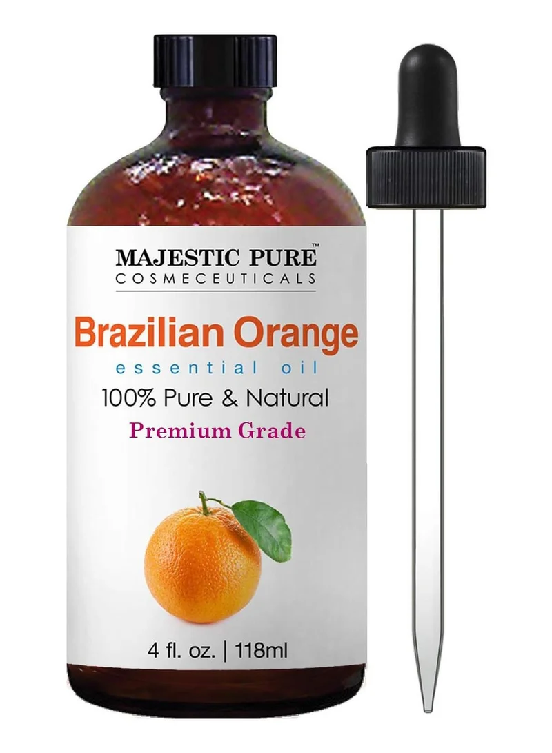 Brazilian Orange Essential Oil | 100% Pure and Natural | Premium Grade Essential Oils for Hair Care, Home Diffusers, Skin, Aromatherapy, Massage and Humidifiers | 118 ml