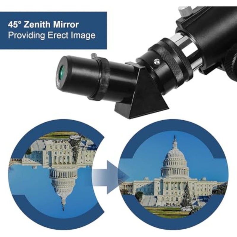 Astronomy telescope for adults and kids: 70mm aperture, 400mm focal length, AZ mount, 15X-150X magnification, adjustable aluminum tripod, portable backpack, smartphone adapter, black finish - Image 3