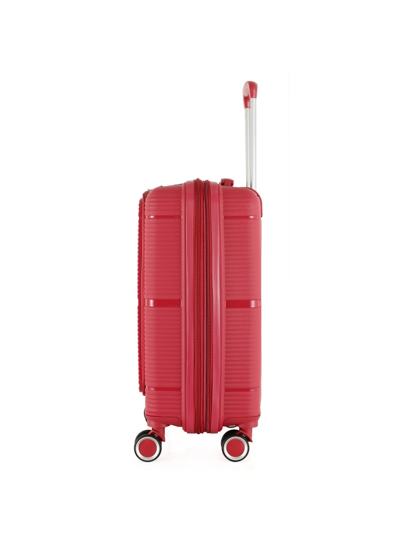 H.T Luggage Bag, Hard Case Polypropylene (PP) Material, 8x360 Degree Rotation Spinner Wheels, Matching Color Suitcases, Expandable Trolley Bag, Telescopic Handle, TSA Lock - Image 3