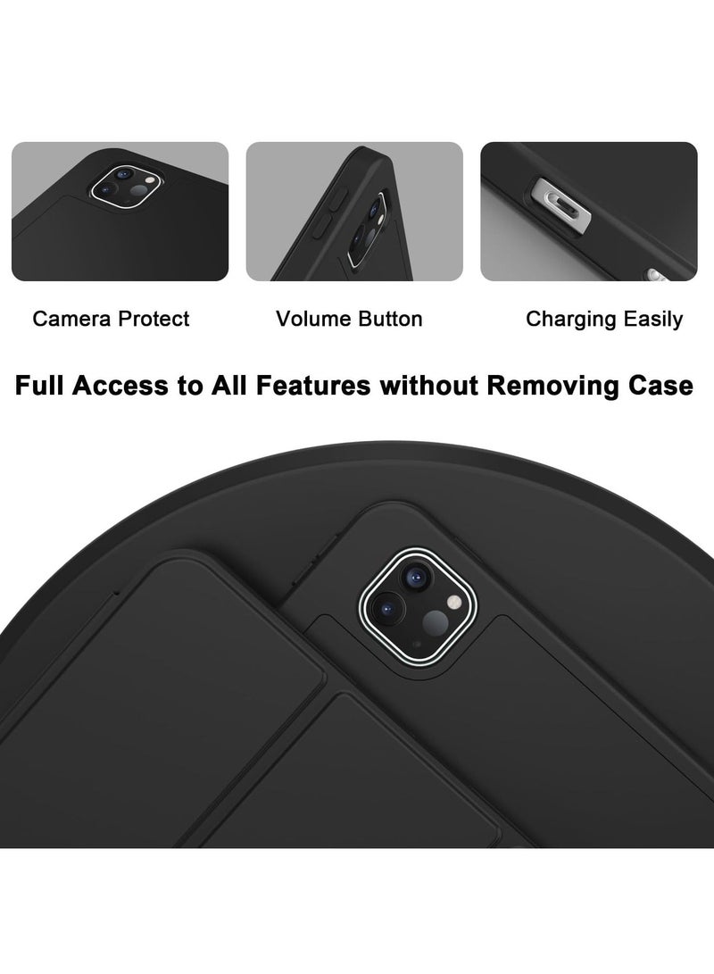 MUNTAQI 2024 iPad Pro 11" Case (M4, 5th Gen) - Smart Case with Pencil Holder, Touch ID Support, Auto Wake/Sleep Function (Black) - Image 3