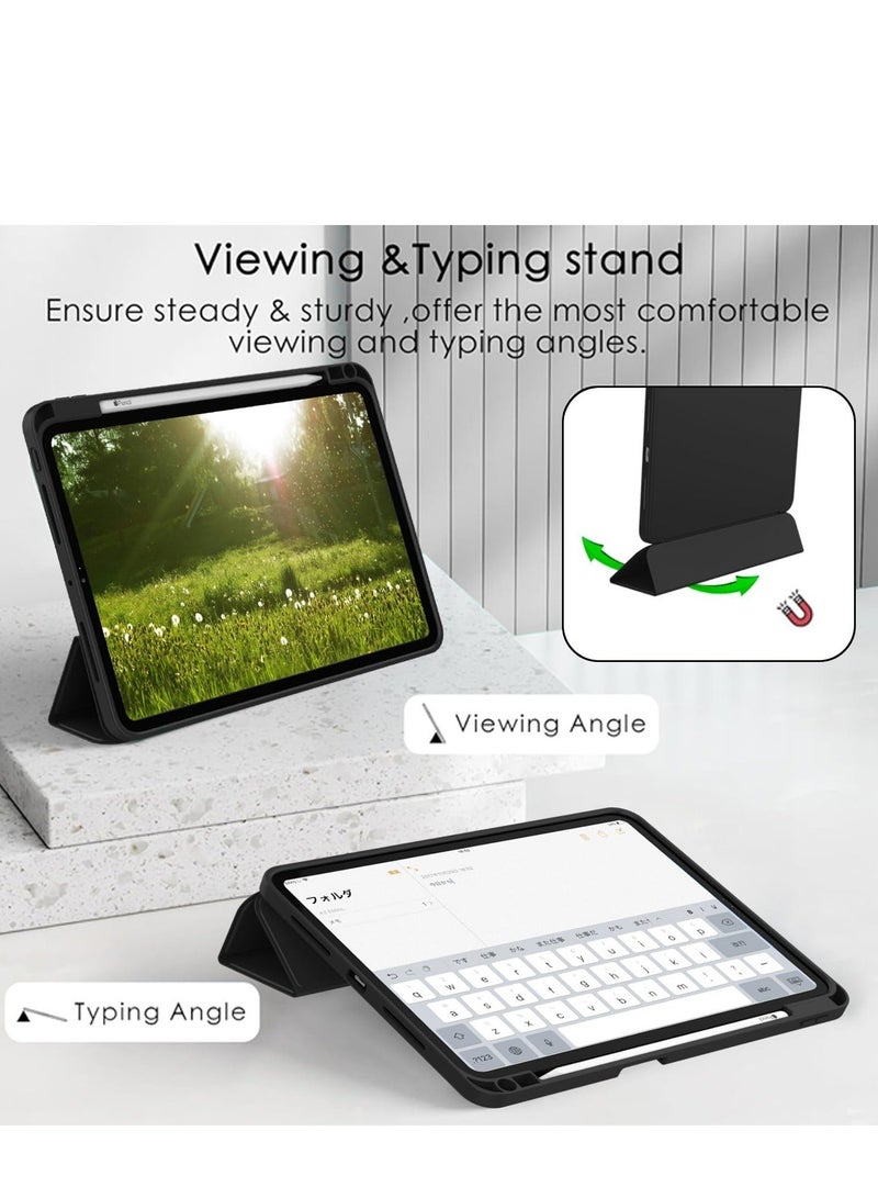 MUNTAQI 2024 iPad Pro 11" Case (M4, 5th Gen) - Smart Case with Pencil Holder, Touch ID Support, Auto Wake/Sleep Function (Black) - Image 5