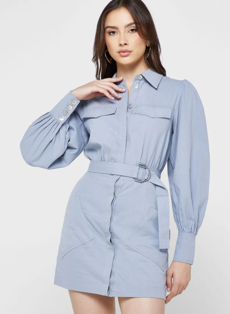 Cmeo collective Balloon Sleeve Shirt Dress