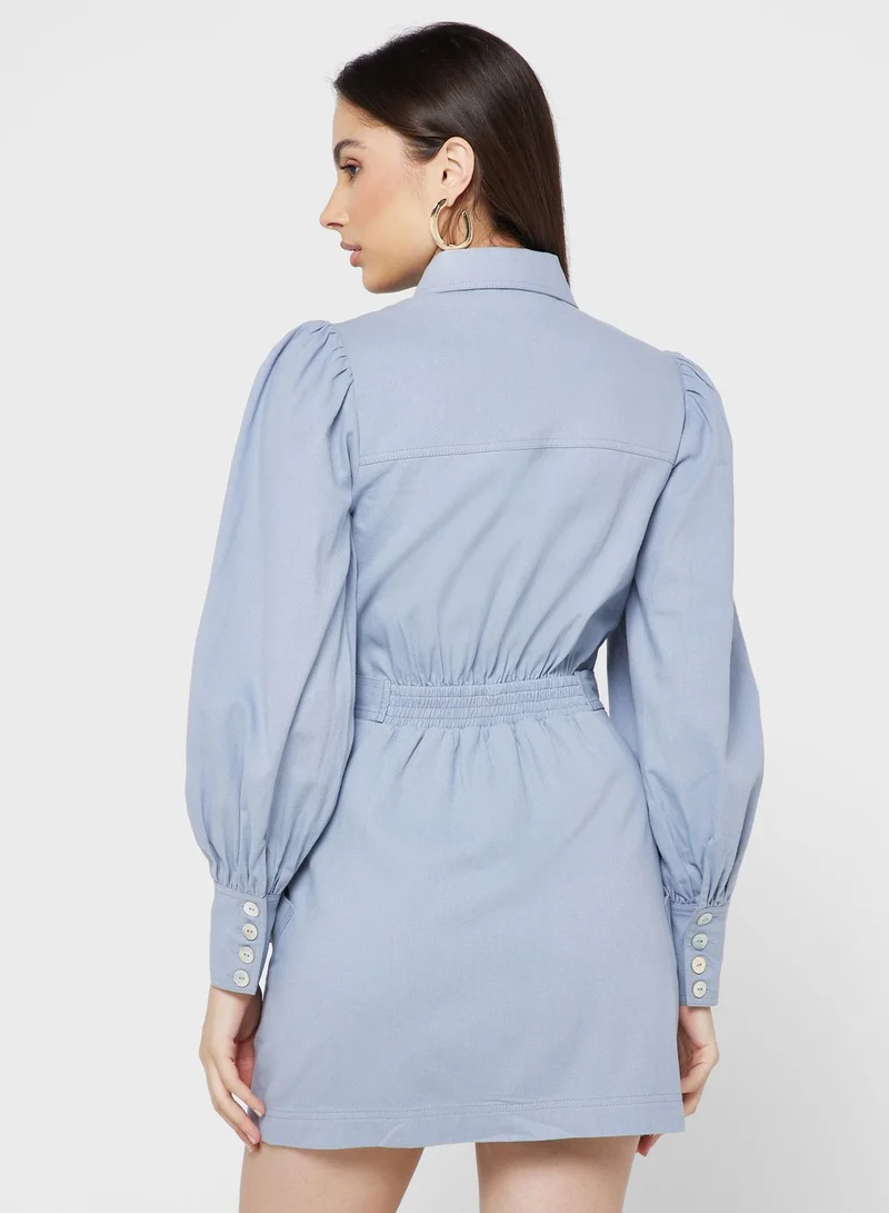 Cmeo collective Balloon Sleeve Shirt Dress