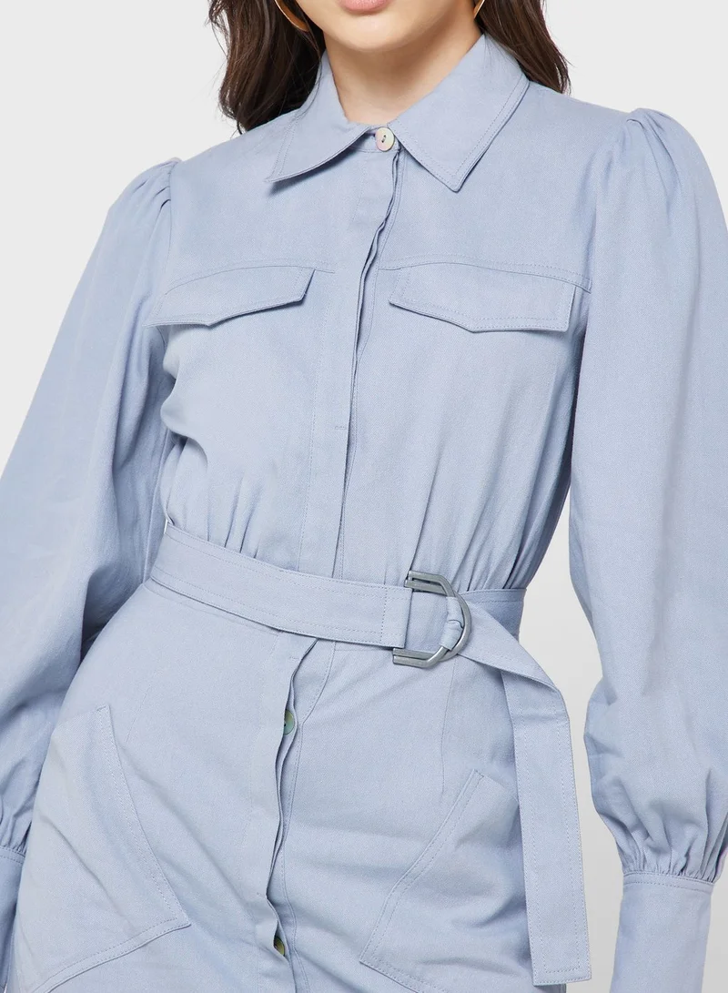 Cmeo collective Balloon Sleeve Shirt Dress