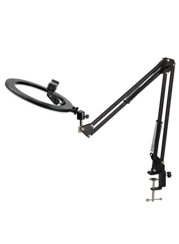 حامل جوالات يثبت على الطاولة مع اضاءة للتصوير