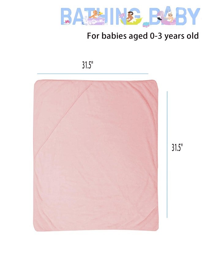 IFaryMes Baby Hooded Towels 31.5 * 31.5" Bath Towel for Newborn Toddler Infant Shower Ultra Absorbent Soft Bathrobe Blanket Boys and Girls 2PCS(Sakura Pink) - Image 2