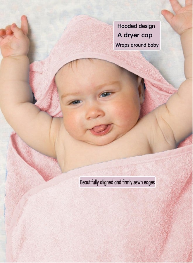 IFaryMes Baby Hooded Towels 31.5 * 31.5" Bath Towel for Newborn Toddler Infant Shower Ultra Absorbent Soft Bathrobe Blanket Boys and Girls 2PCS(Sakura Pink) - Image 4