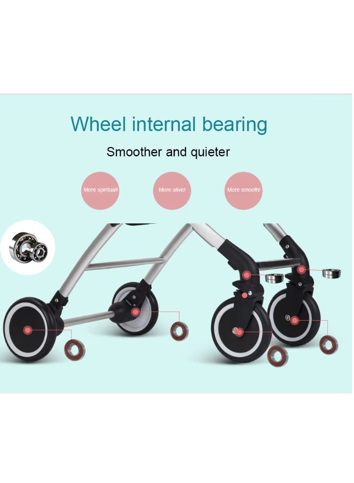 Baby Stroller Plane Lightweight Portable Travelling Pram-Grey - Image 4