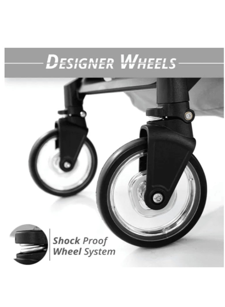 Baby Stroller Plane Lightweight Portable Travelling Pram-Grey - Image 3