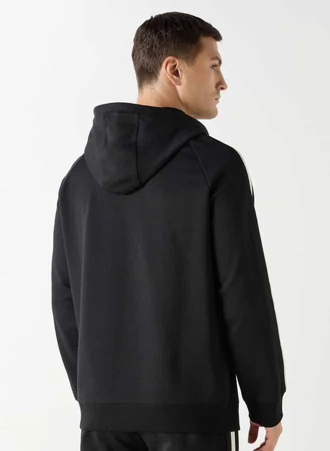 Iconic Iconic Tape Detail Hooded Sweatshirt with Raglan Sleeves