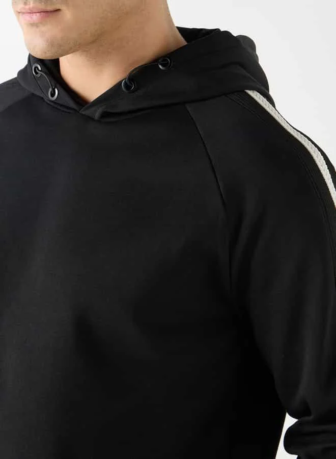Iconic Iconic Tape Detail Hooded Sweatshirt with Raglan Sleeves