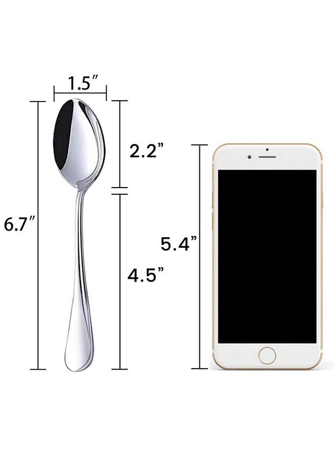 HANSGO Teaspoons Stainless Steel, 6 Piece Dinner Spoons Set 6.7 inches Dessert Spoons Use for Home, Kitchen or Restaurant - Image 2