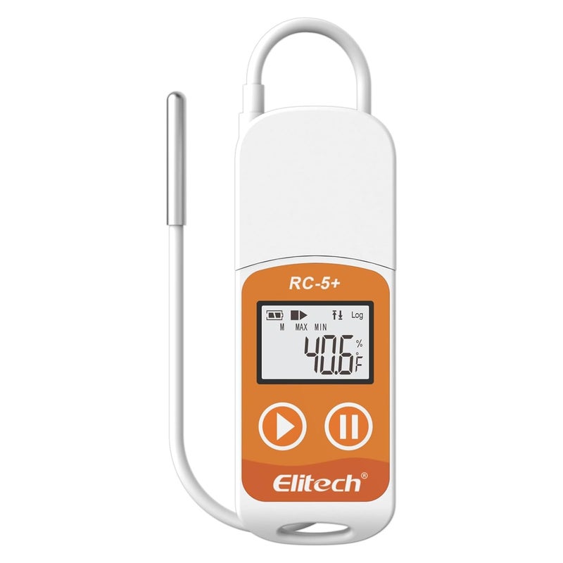Elitech RC-5+ TE Digital PDF USB Temperature Data Logger Reusable Recorder Refrigerator Thermometer 32000 Points High Accuracy (Extra External Sensor) - Image 1