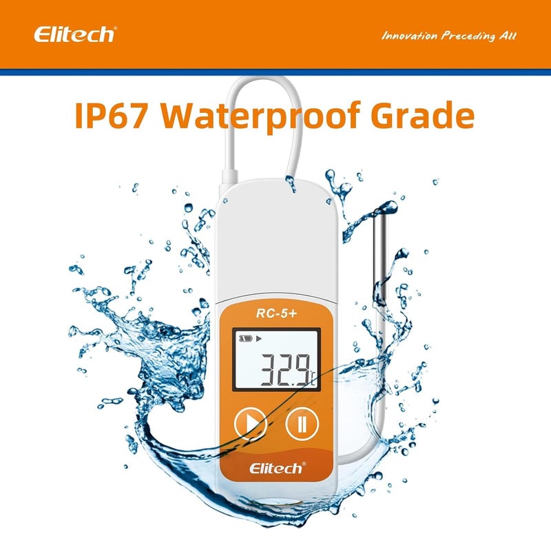 Elitech RC-5+ TE Digital PDF USB Temperature Data Logger Reusable Recorder Refrigerator Thermometer 32000 Points High Accuracy (Extra External Sensor) - Image 5