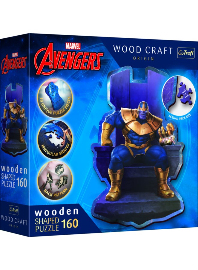 Trefl Puzzles - "160 Wooden Shaped Puzzles" - Thanos on Throne / Disney Marvel Heroes FSC Mix 70% - Image 2