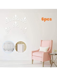 Generic 6 Pcs Acrylic Mirror Wall Stickers Home Decor Mirror Decals Silver Mirror Wall Decor for Living Room Decor Ceiling Mirrors for Bedroom Door Adhesive Art Bathroom Hollow Removable Mirror, 5 x 5 Inch  - Image 1