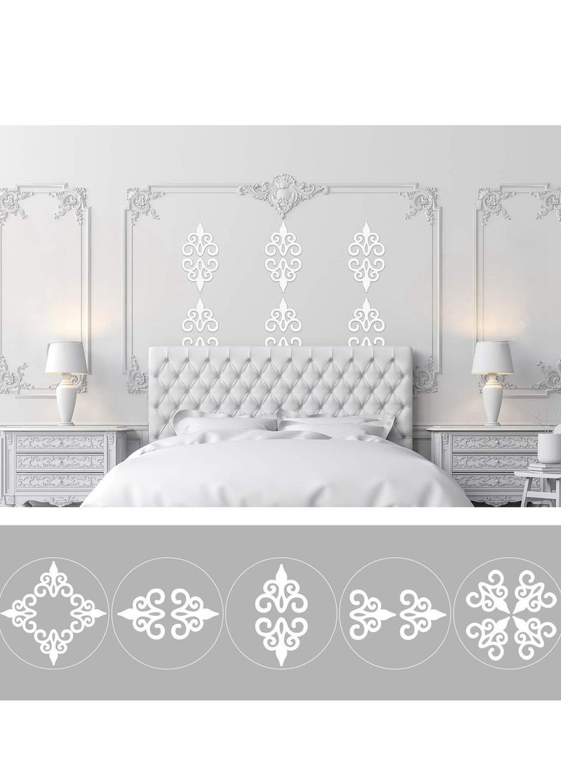 Generic 6 Pcs Acrylic Mirror Wall Stickers Home Decor Mirror Decals Silver Mirror Wall Decor for Living Room Decor Ceiling Mirrors for Bedroom Door Adhesive Art Bathroom Hollow Removable Mirror, 5 x 5 Inch  - Image 3
