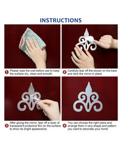 Generic 6 Pcs Acrylic Mirror Wall Stickers Home Decor Mirror Decals Silver Mirror Wall Decor for Living Room Decor Ceiling Mirrors for Bedroom Door Adhesive Art Bathroom Hollow Removable Mirror, 5 x 5 Inch  - Image 4