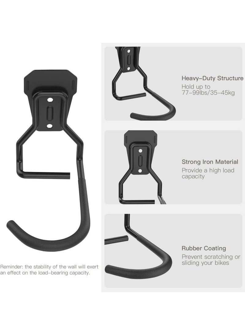 SOLARAE حامل دراجة على الحائط، رف لتعليق الدراجات، خطافات دراجة ثقيلة على الحائط، حامل تخزين دراجة ثقيلة عمودي للمرآب - Image 4