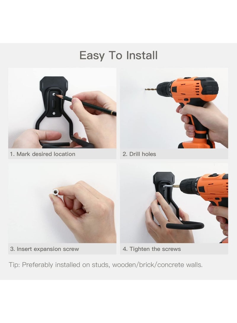 SOLARAE حامل دراجة على الحائط، رف لتعليق الدراجات، خطافات دراجة ثقيلة على الحائط، حامل تخزين دراجة ثقيلة عمودي للمرآب - Image 5