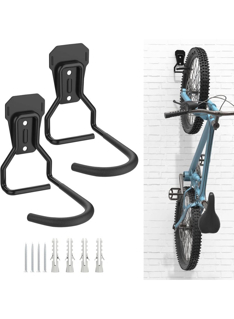 SOLARAE حامل دراجة على الحائط، رف لتعليق الدراجات، خطافات دراجة ثقيلة على الحائط، حامل تخزين دراجة ثقيلة عمودي للمرآب - Image 1