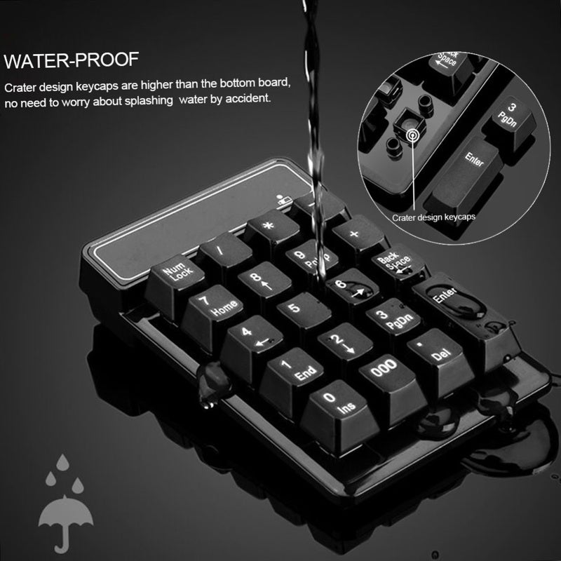 Wireless Numeric Keypad: 19-Key, 2.4G USB Receiver, Plug And Play - Mechanical Feel, Waterproof Number Pad For Office Workers, Data Entry Specialists & Home Use - Image 4
