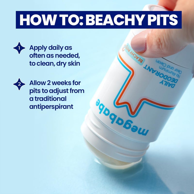 Megababe Beachy Pits Daily Deodorant, Fresh Scent, 2.6 Ounce, Stick - Image 3